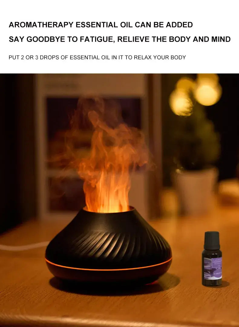 Weißer Flammen Aroma Diffusor & Ätherisches Öl